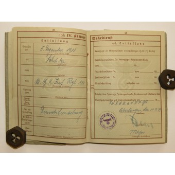 Немецкий служебный билет-Wehrpaß на ветерана ПМВ из 111 пехотного полка. Espenlaub militaria